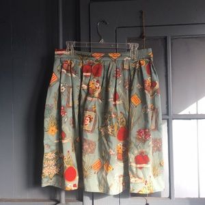 Frida Kahlo, hearts, flowers, &cactus A-line skirt
